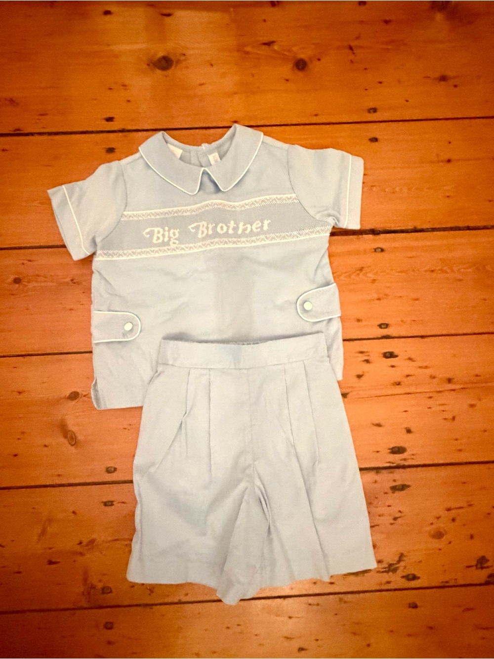 Light Blue "Big Brother" Short Set - Toddler